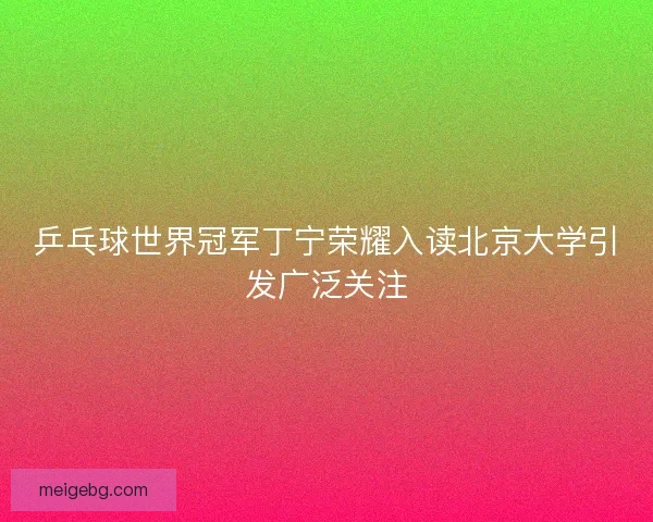 乒乓球世界冠军丁宁荣耀入读北京大学引发广泛关注